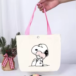 Bolso nuevo Snoopy, bolso de hombro con patrón de dibujos animados, bolso de lona de gran capacidad para axila, bolsas de almacenamiento de moda para mujer, regalo para chicas Kawaii