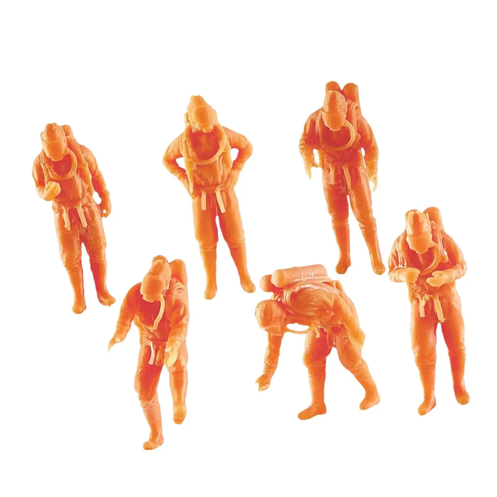 6x Miniature Model Figures Resin for Desktop Ornaments Dollhouse Decor