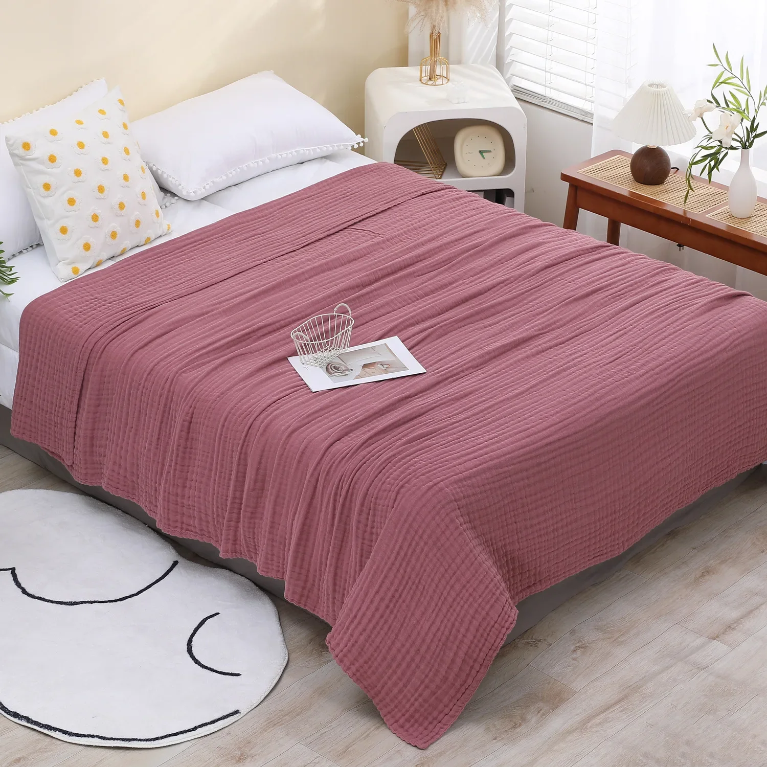 Manta de algodón de gasa para bebé, colcha gruesa suave y absorbente para niños, Toalla de baño grande, mantas para siesta, artículos de cama - imagen 2