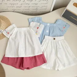 Conjunto verano para niña: camisa manga corta y pantalón corto