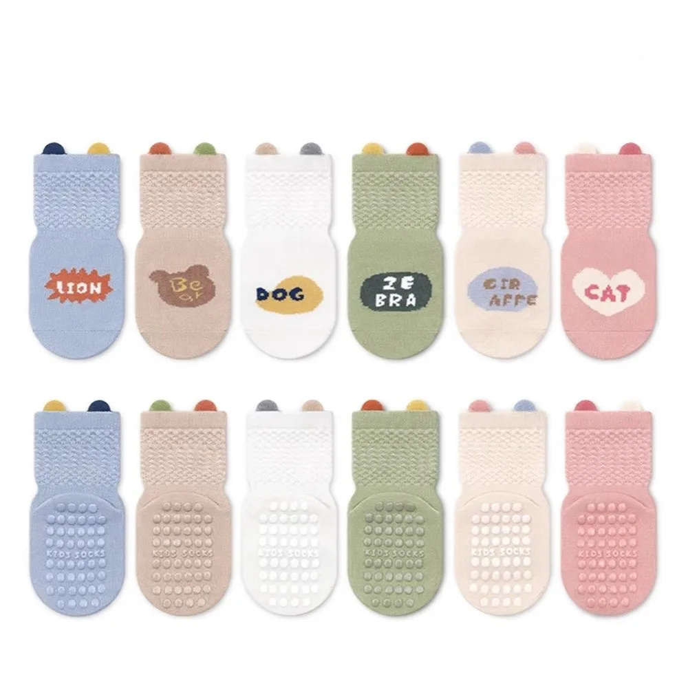 Calcetines antideslizantes a la moda, calcetines transpirables y cómodos para niños pequeños, calcetines cortos con orejas bonitas para bebé - imagen 4
