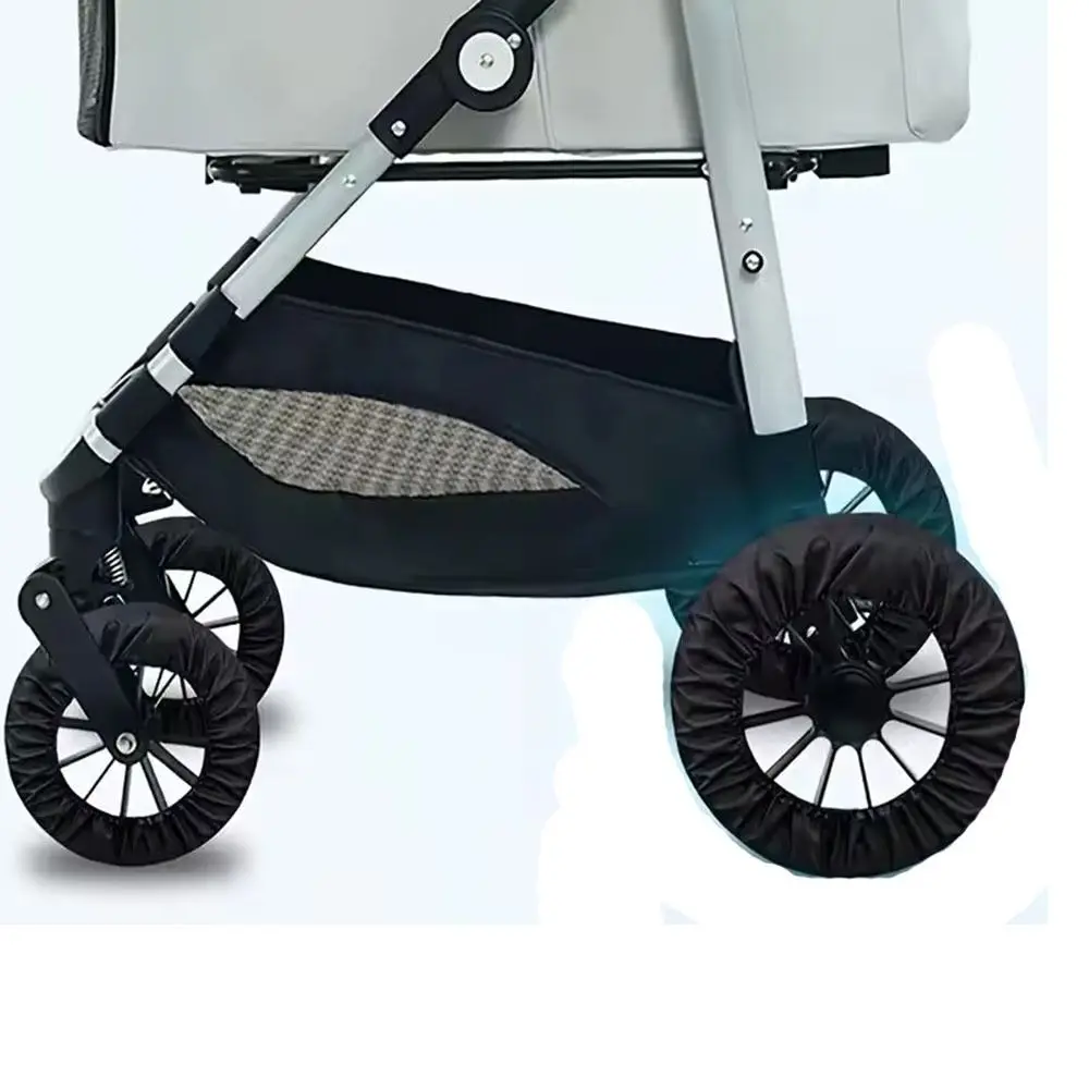 Cubiertas para ruedas de cochecito a prueba de polvo, funda impermeable antisuciedad para ruedas de cochecito infantil, tela Oxford - imagen 4