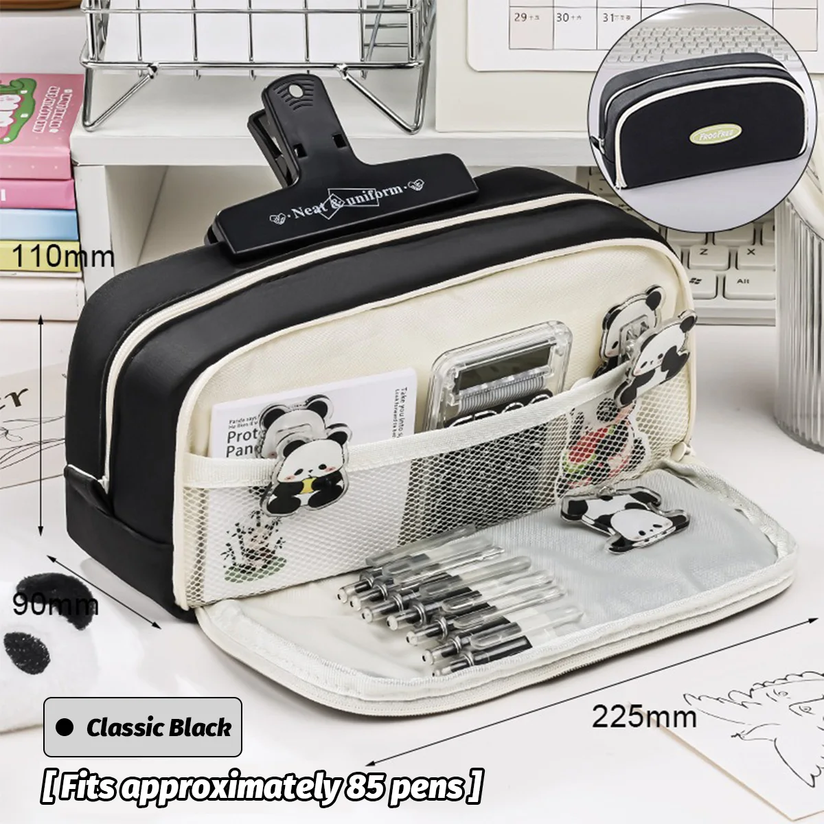 Bolsa de lápices coreana bonita, estuche de lápices de doble capa, estuche de lápices Simple de gran capacidad, papelería para estudiantes de escuela primaria de alto valor