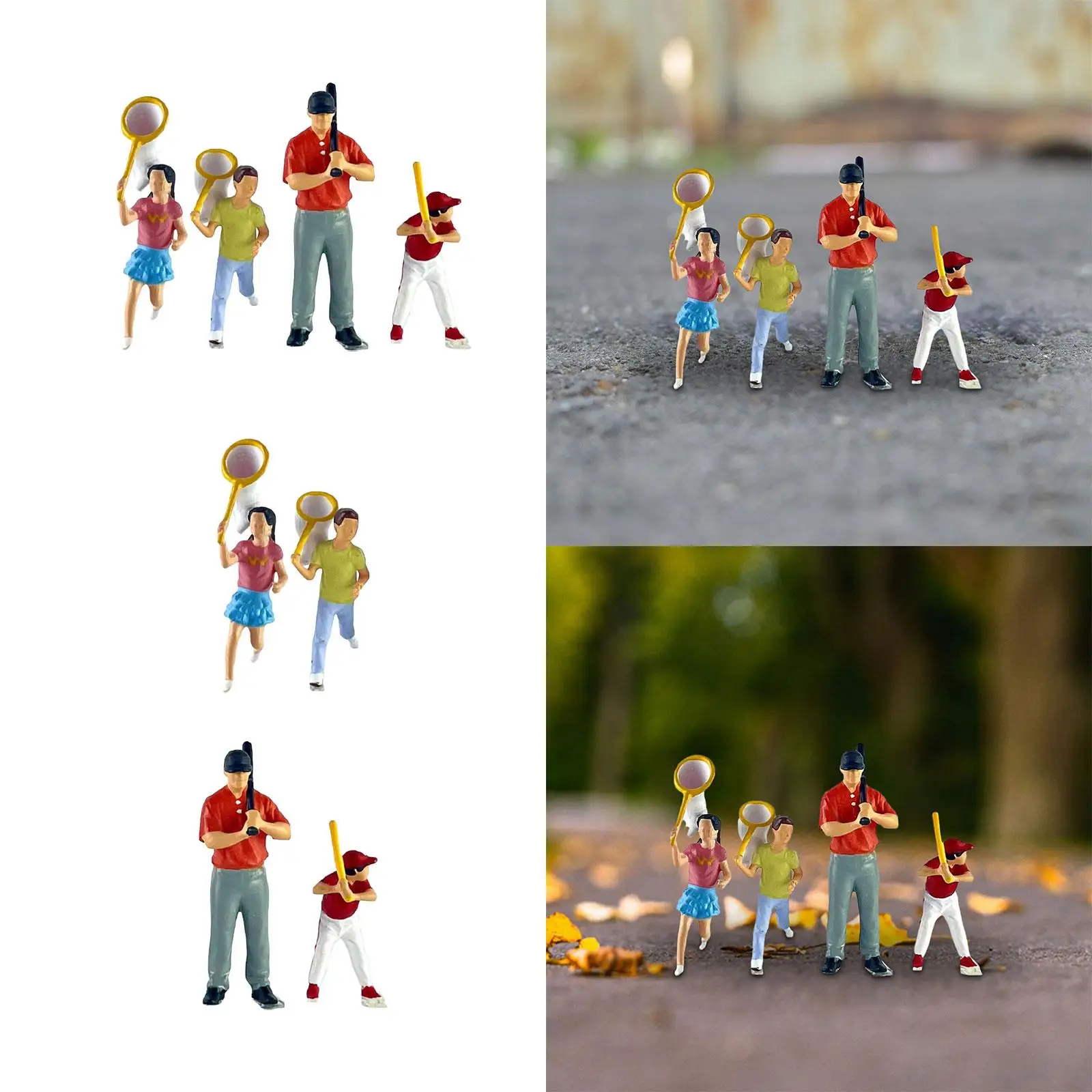 1/64 Miniature People Figurines Sand Table Ornament Collectibles Crafts Miniature Scene Decor for Micro Landscapes Decor Layout