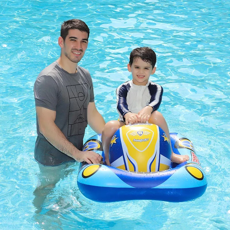 Swimbobo-asiento de natación inflable para niños, flotador de anillo de lancha motora, espesar, pvcpara verano, juguete de CircleWater para bebés