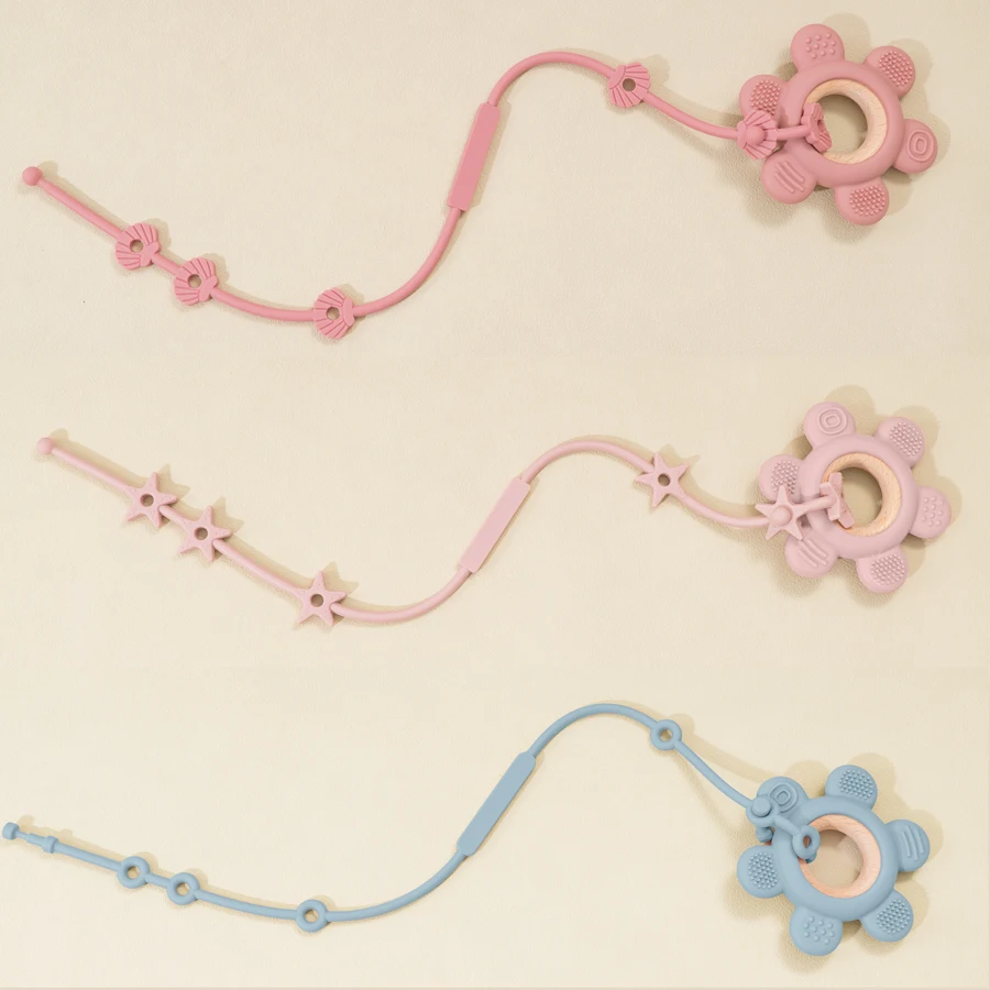Chupete de silicona de 3 piezas para bebé, soporte suave para pezón, concha de estrella de mar, cadena con forma de círculo, accesorios bonitos para bebé - imagen 5