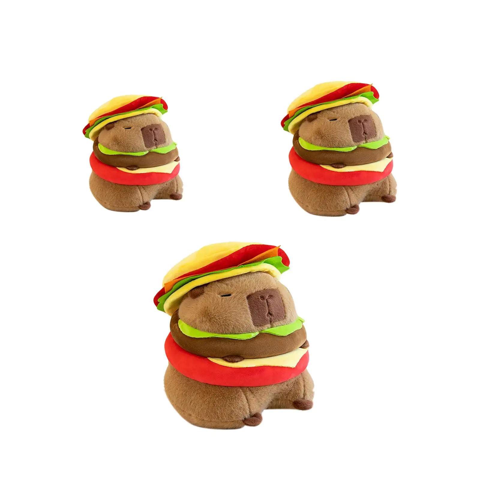 Plush Hamburg Capybara Toy Capybara Doll for Hugging Gifts Family Boys Girls