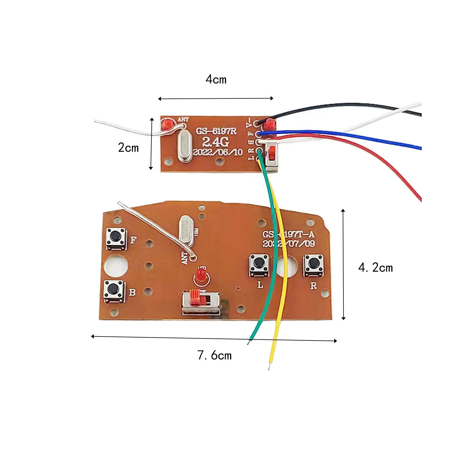 RC Car Circuit Board Durable Fishing Bait Boat Circuit Board Upgrade Parts 4 Channel for Model Vehicles Crawler RC Car Parts