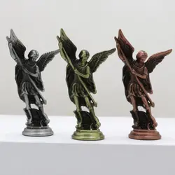 Zielona Figura del Arcángel San Miguel en Zinc para Dormitorio