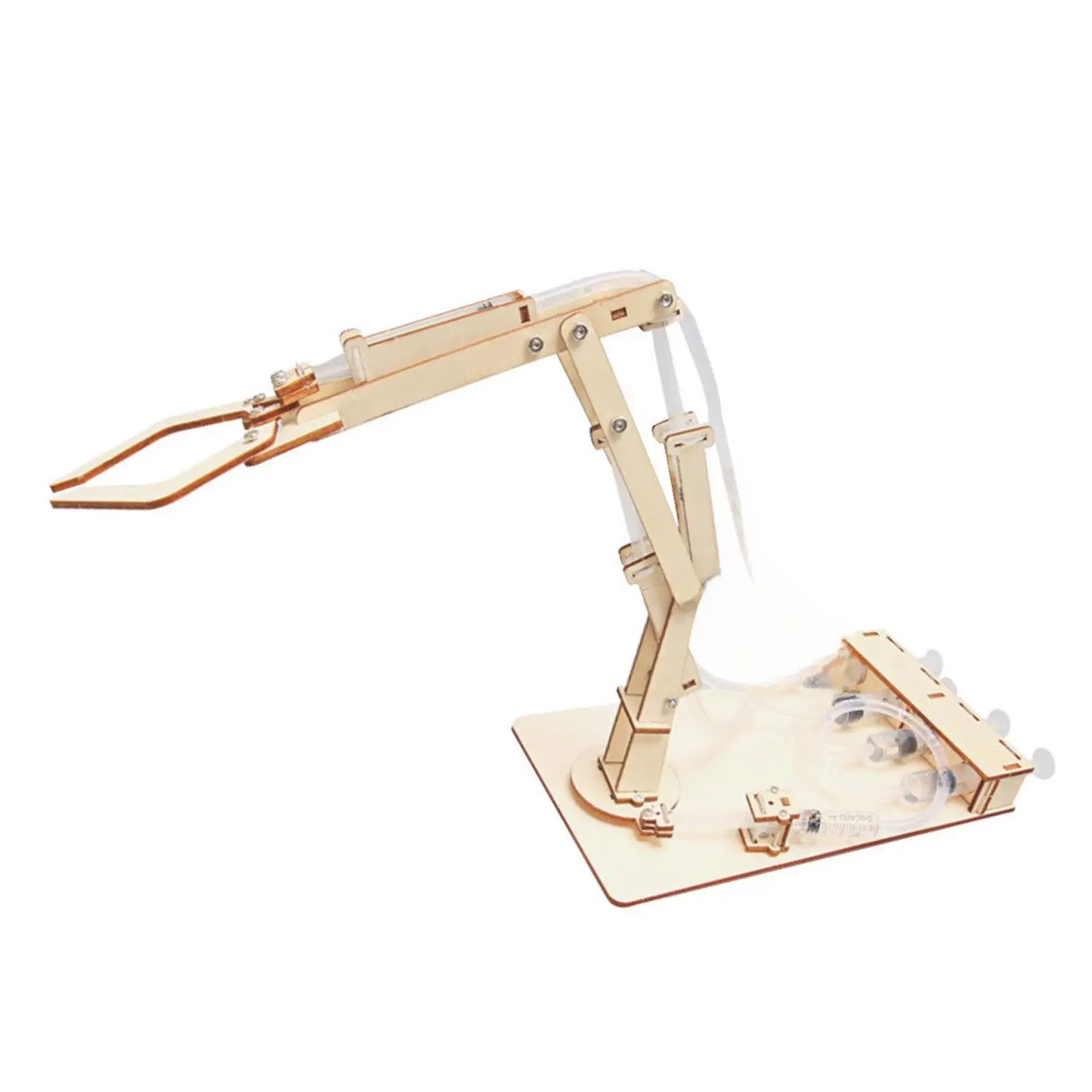 Hydraulic Robotic Arm 3D Wood Puzzle Assembly Novelty Innovation Science Teaching Science Kits for Kids Classroom Boys Girls