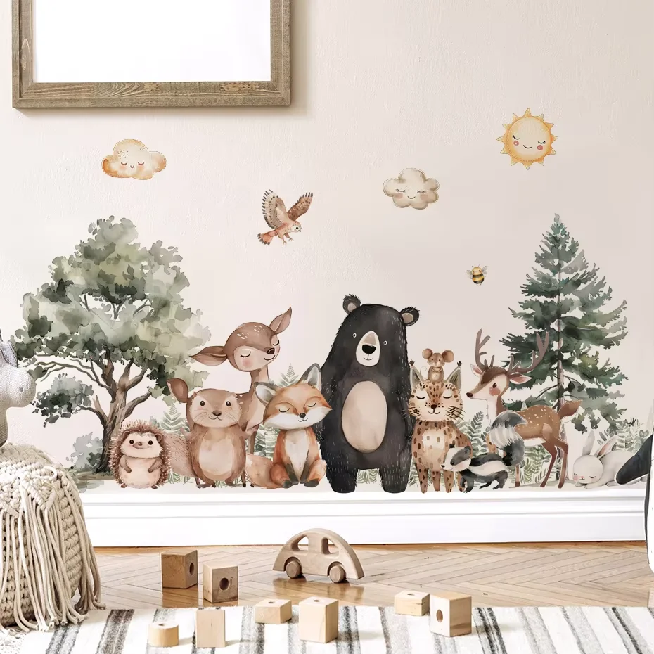 Pegatinas de pared de animales del bosque para habitación infantil - imagen 3