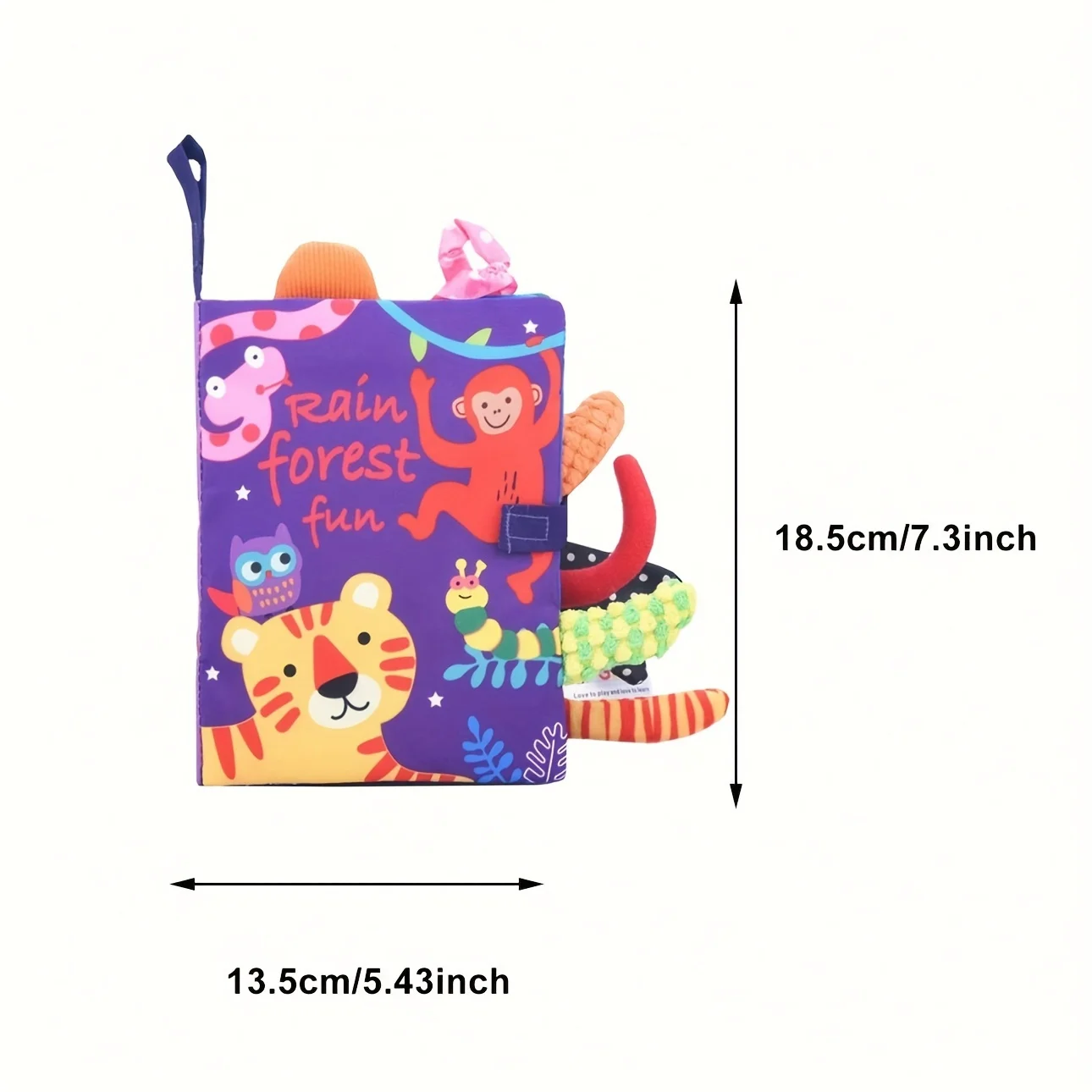 Libros de tela con colas de animales suaves para niños, libros para bebés, juguetes colgantes de tela no tóxica, libro de tela de sirena arrugada, juguetes de educación temprana - imagen 3