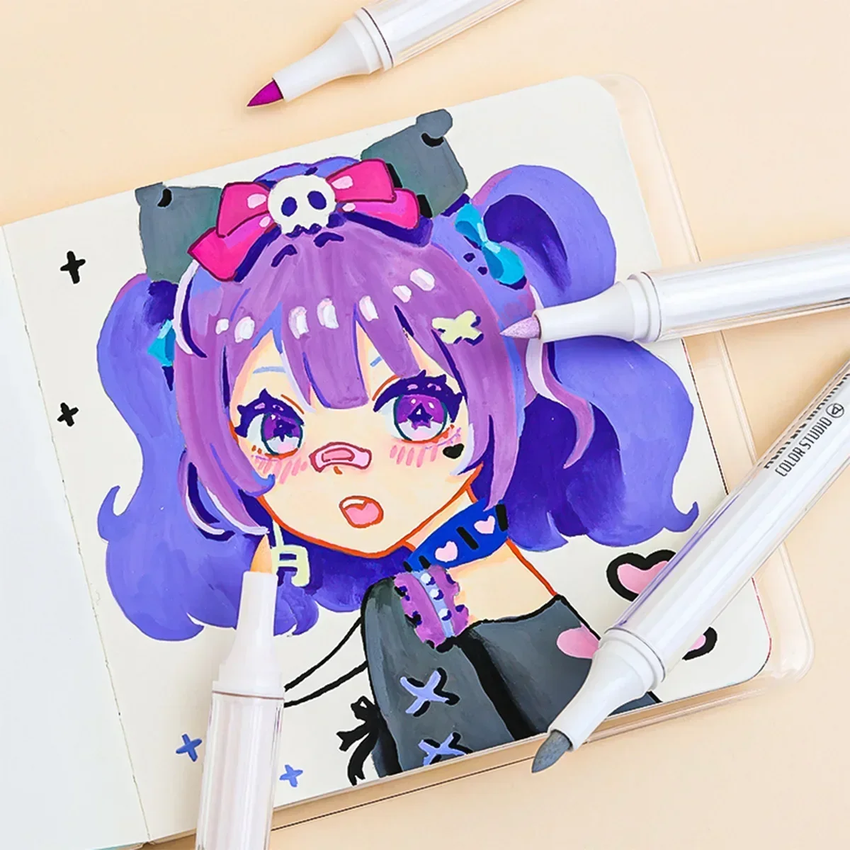 Languo-rotulador acrílico de cabeza suave para pintura de artista, manualidades Diy de secado rápido, bolígrafos de pintura acrílica de Graffiti para estudiantes, seguros para niños - imagen 3