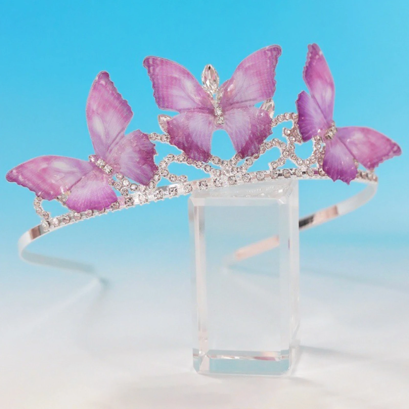 Diadema de corona para niñas pequeñas con brillantes de fiesta