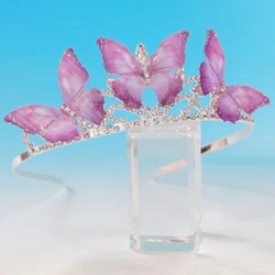 Diadema de corona para niñas pequeñas con brillantes de fiesta