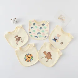 Babero impermeable forma U para bebé – Algodón suave, dibujos