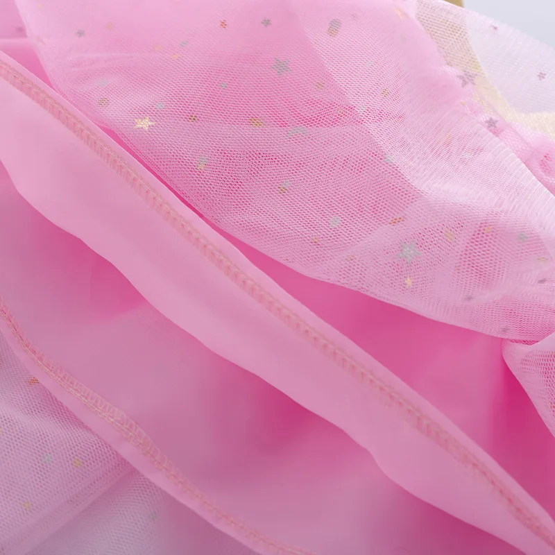 Faldas infantiles para niñas, minifaldas tutú de encaje de algodón de verano para bebés, falda de fiesta de cumpleaños con lentejuelas y estrellas brillantes para baile - imagen 5