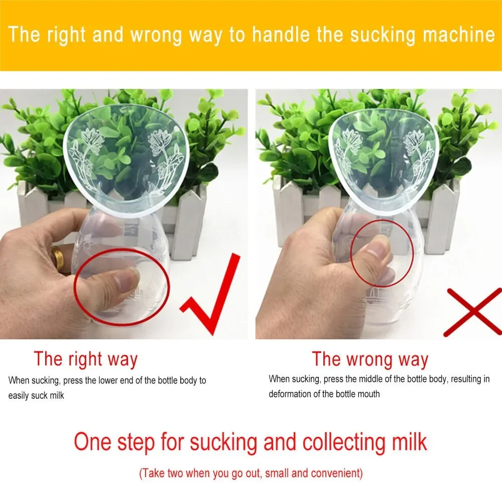 Bomba manual de leche materna – Silicona, uso con una sola mano - imagen 3