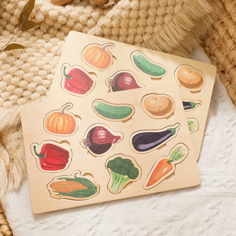 Rompecabezas Montessori para bebé, puzle de madera con diseño de plantas marinas, tablero educativo de cognición biológica, juguetes para niños - imagen 4