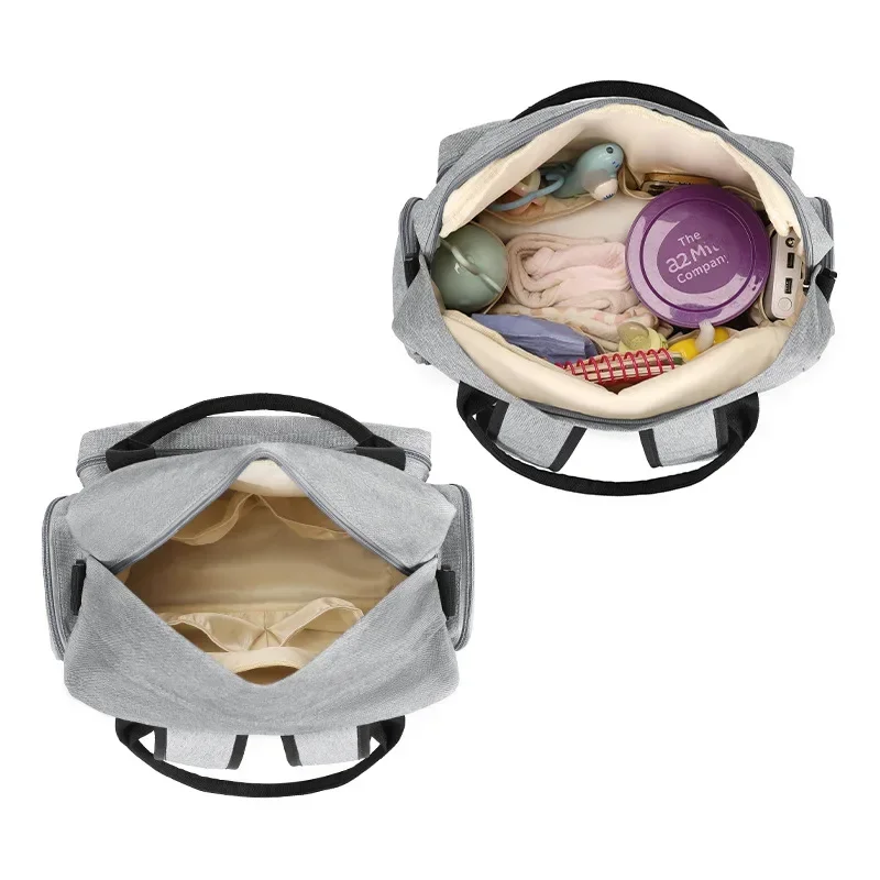 Bolsa de pañales de gran capacidad EG97, mochila de viaje plegable para bebé, bolsa multifunción con cambiador, portabebés amigable con el viaje - imagen 2