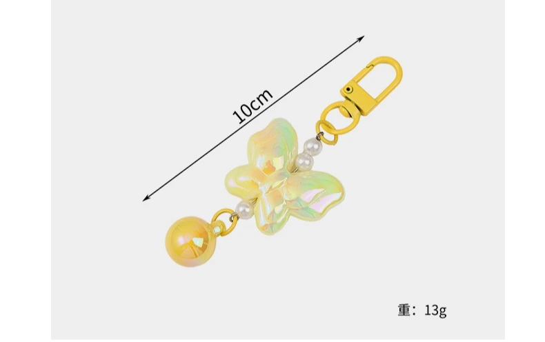 LLavero con colgante de perlas y lazo a la moda, encantador llavero para estudiantes y niñas, bolso para mujer, mochila, bolso colgante, funda para auriculares, joyería - imagen 4