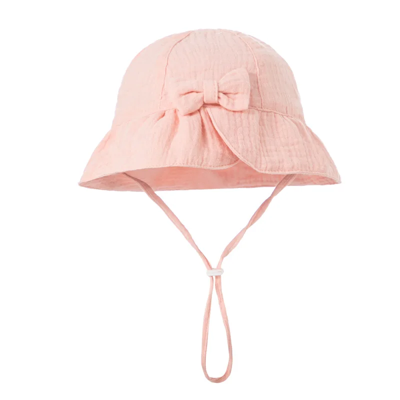 Sombrero de muselina para el sol con lazo y diseño de cubo - imagen 5