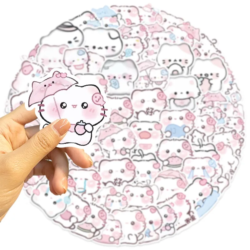Pegatinas de gatos rosas para manualidades infantiles - imagen 2