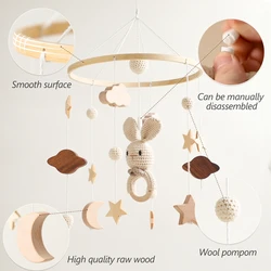 Móvil musical de madera para cuna bebé seguro