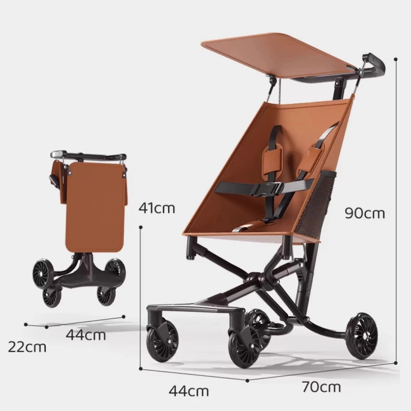 Cochecito súper liviano de 3,9 kg: vagón plegable con sombrilla con asiento extra ancho y pliegue en un solo paso para mamás en adelante ‌ - imagen 4