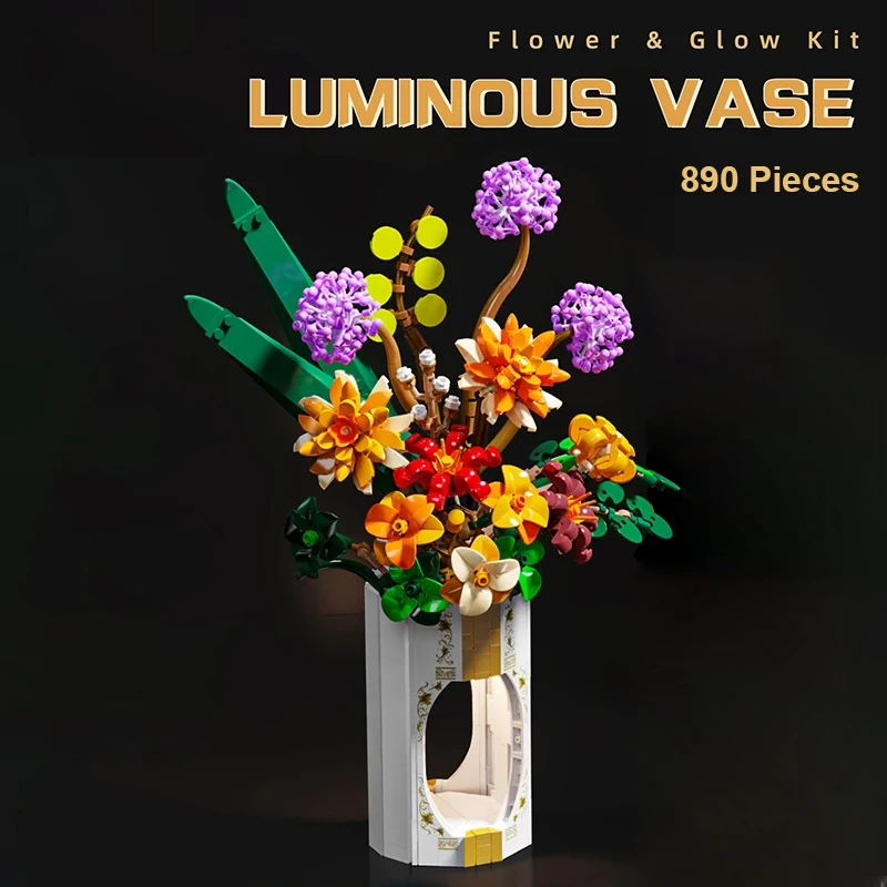 Bloques de construcción flores luminoso para niñas – Juguete creativo - imagen 4