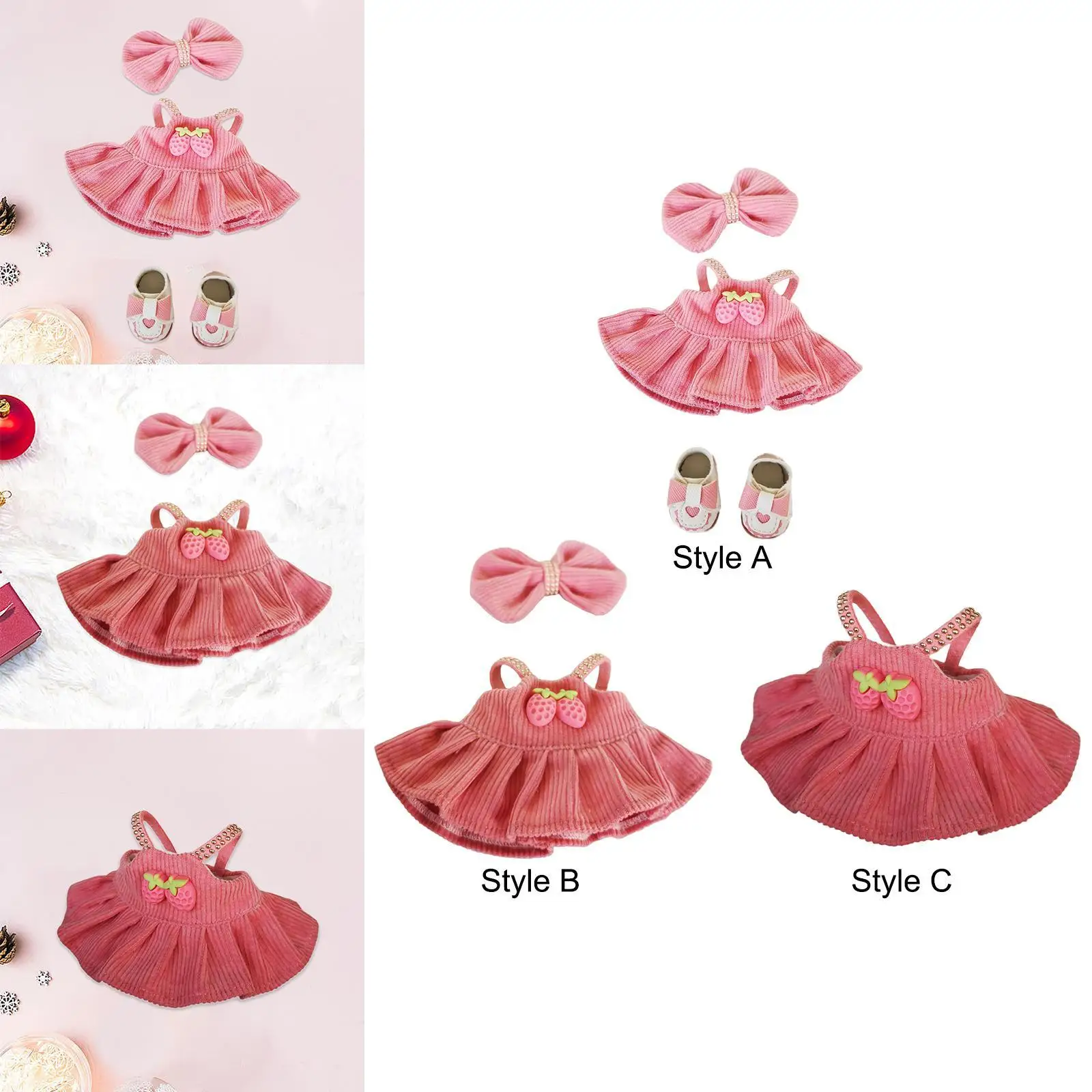 Doll Clothes Set Fashion Dolls Dress Suit Costume Accessory Shoes for 17cm Dolls Dress up Thanksgiving Gifts Birthday Gifts