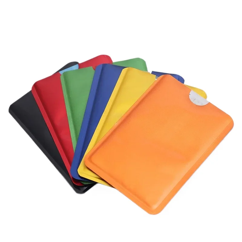 Fundas protectoras para tarjetas bancarias de crédito con bloqueo RFID de Color, tarjetero antiescaneo de papel de aluminio, funda para guardar tarjetas de Control de acceso, 10 Uds. - imagen 3