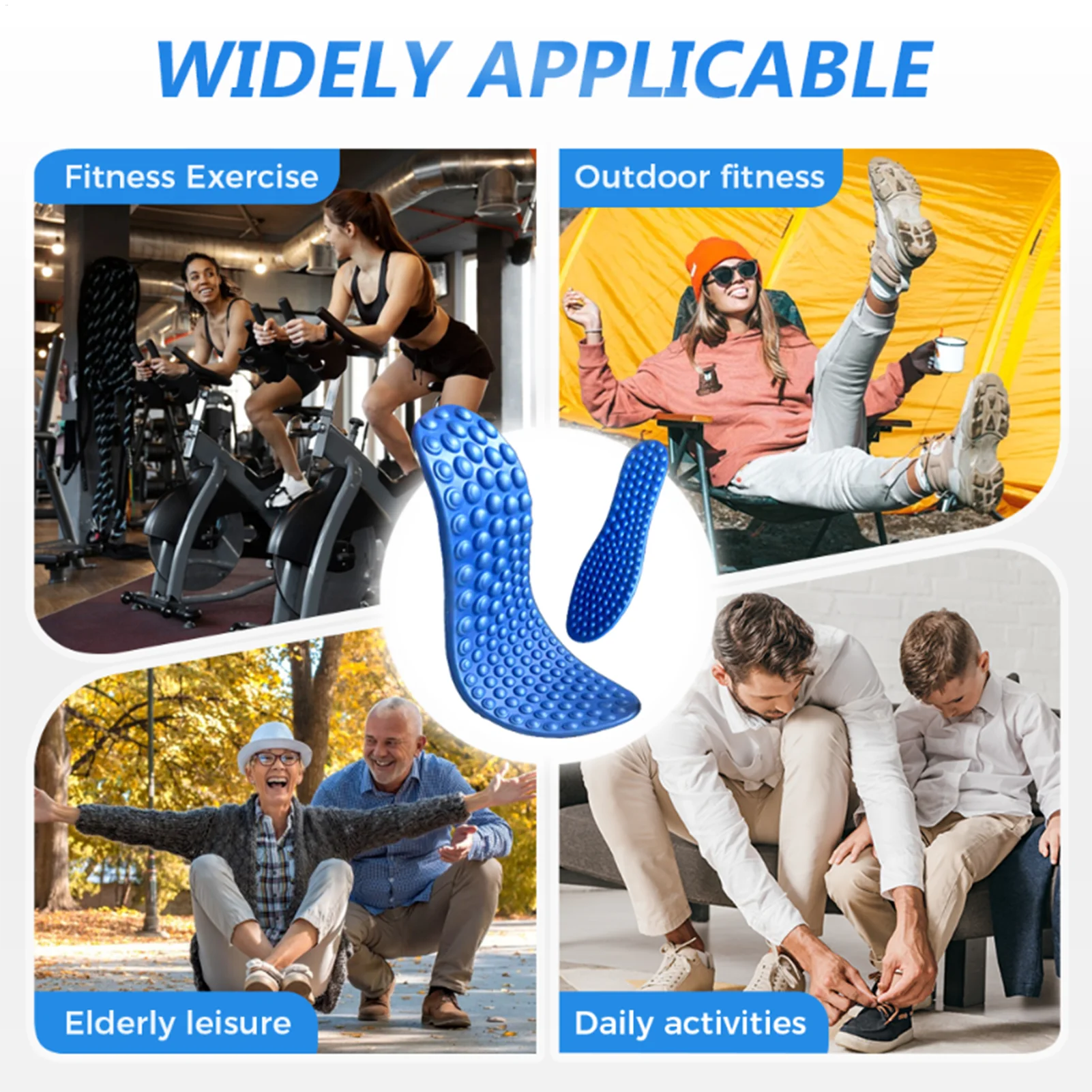 Plantillas de masaje cómodas, insertos para zapatos de masaje, almohadilla para zapatos para botas, zapatillas de gimnasio, entrenamiento, deportes, correr, viajes, entrenamiento al aire libre - imagen 4