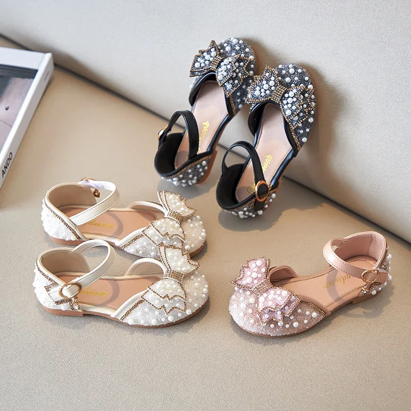 Sandalias niña con lazo y lentejuelas – Estilo princesa cómodo - imagen 3