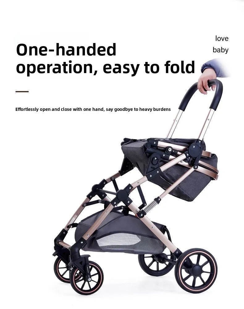 Cochecitos gemelos para sentarse y acostarse, paisaje alto plegable y ligero - imagen 3