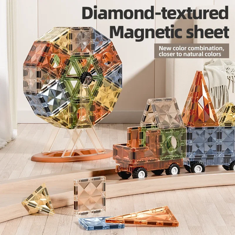 Rompecabezas magnético de Color diamante 4D, bloques de construcción DIY, rompecabezas de regalo para niños y niñas, juguete de experimento científico STEM Montessori - imagen 2