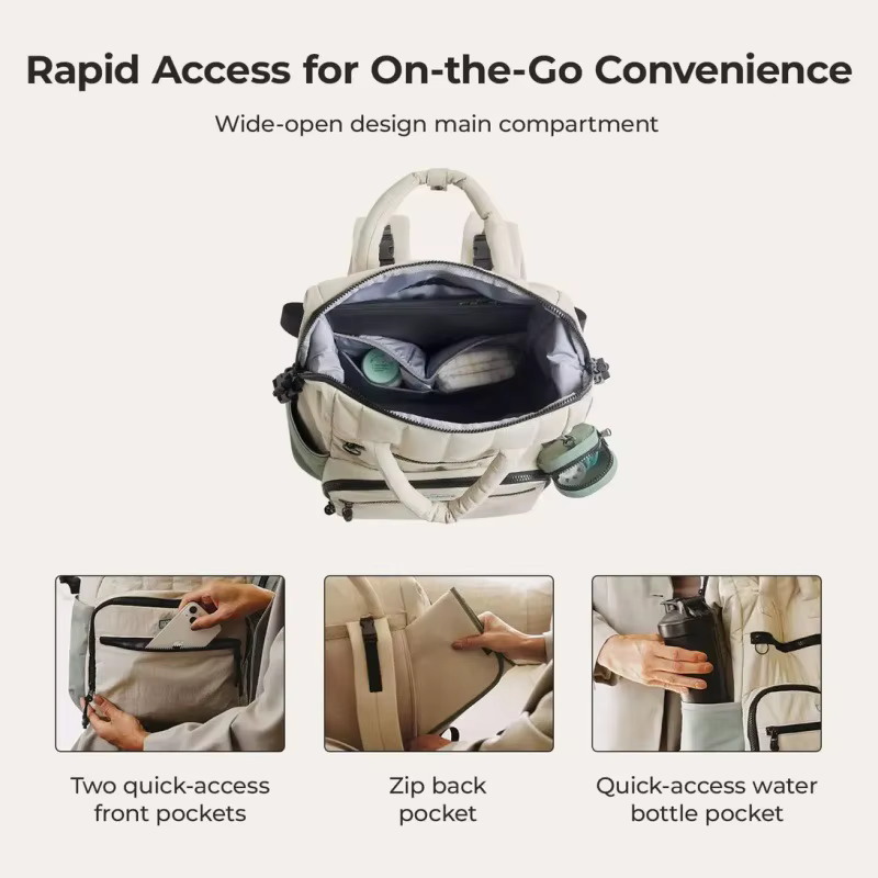 Mochila impermeable a rayas para madre y bebé – Multifuncional - imagen 5