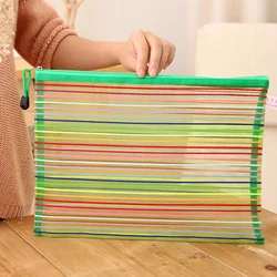Estuche escolar de nailon multicolor para lápices y documentos