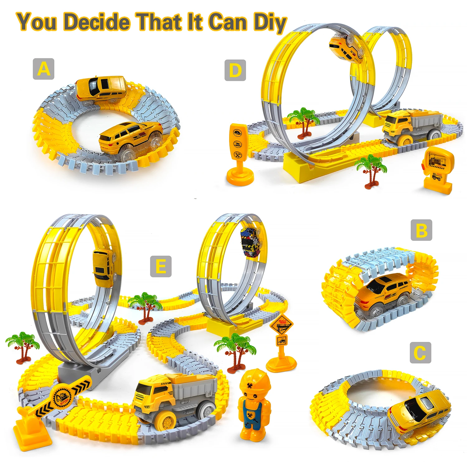 Pista eléctrica para niños, coche de juguete de ingeniería, juego de coches Minin, rompecabezas para niños, juguetes para niños, pista de coche antigravedad, tren, regalo para chico - imagen 4