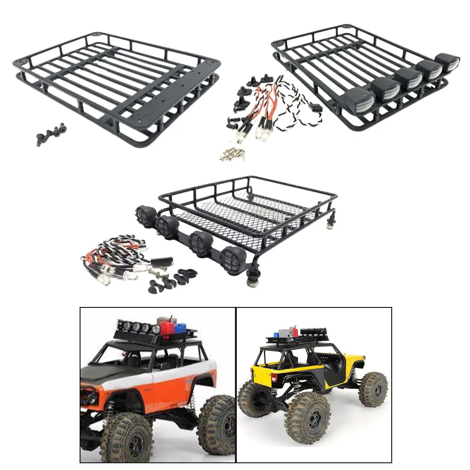 1/10 Scale RC Roof Rack Easy to Install Luggage Carrier for SCX10 Part