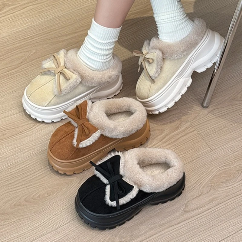 Zapatillas de bebé en algodón con lazo antideslizantes y mullidas - imagen 3