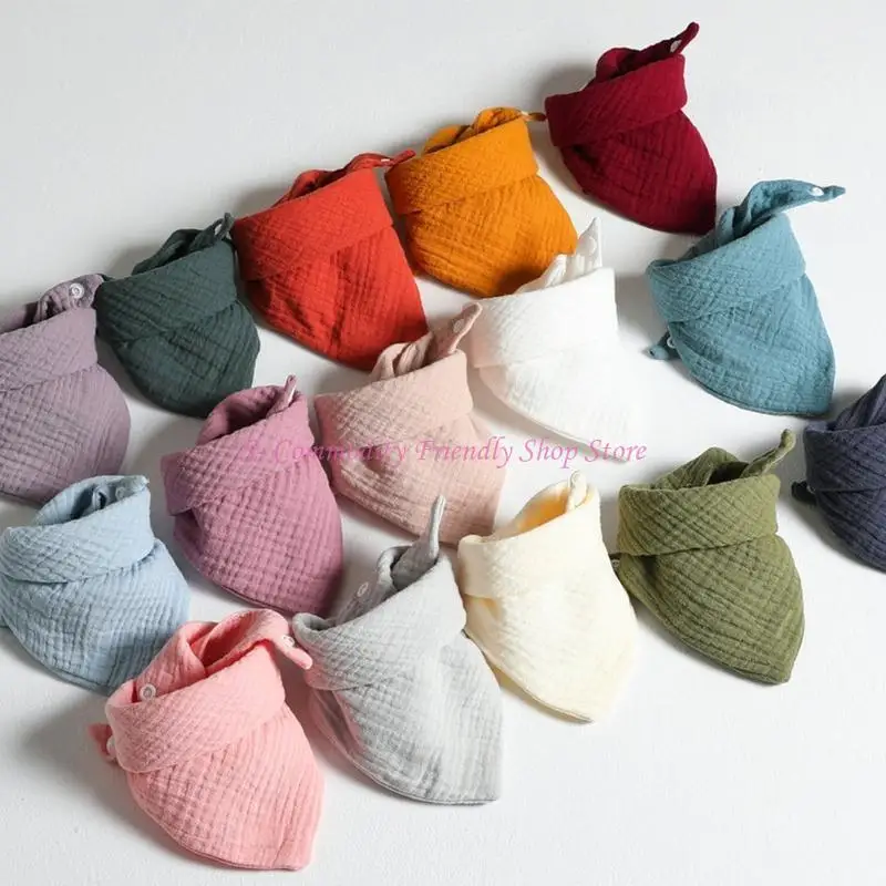 85AE 3 uds. Baberos para alimentación bebé, toalla para Saliva para bufandas triangulares, Bandana, Baberos algodón suave, - imagen 3