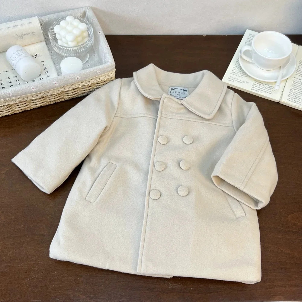 Abrigo lana invierno niños – Doble botonadura media verga - imagen 3