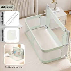 Cuna plegable para bebé con ventana de malla y forro suave lavable