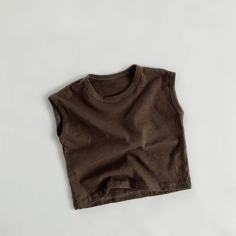 Camiseta sin mangas de algodón unisex estilo coreano, para verano - imagen 2