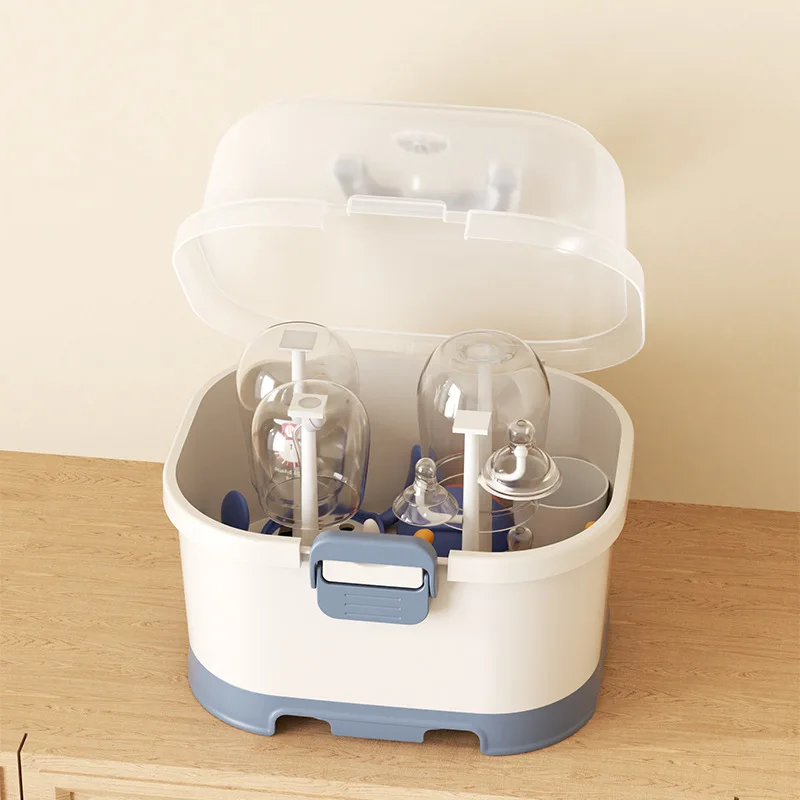 Caja organizadora de biberones, contenedor de almacenamiento de leche de gran capacidad, Material PP transparente a prueba de polvo, mango portátil para guardería - imagen 2