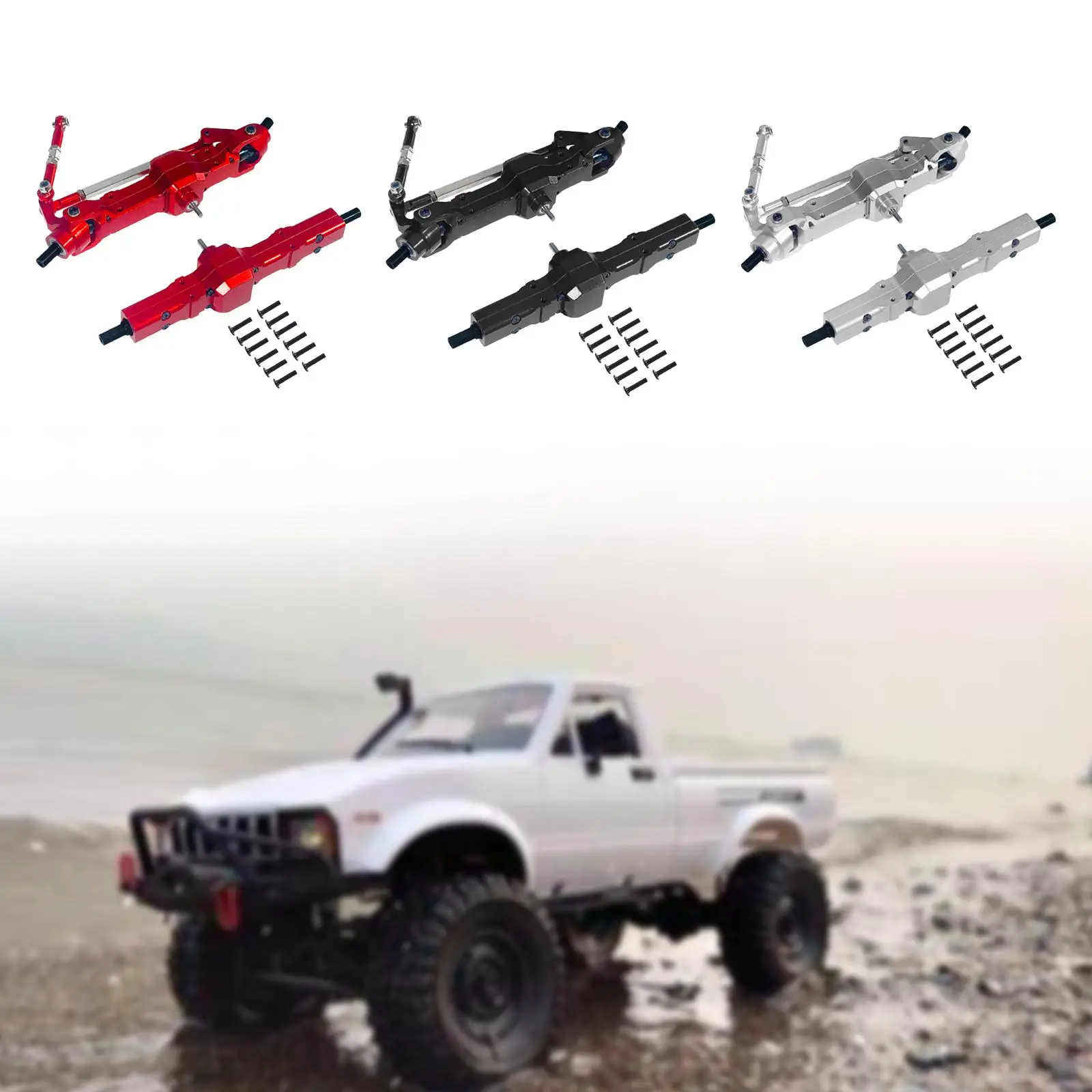 1:16 RC Car Front and Rear Axle Set DIY Modified Professional High Performance Metal Spare Parts for WPL B14 C14 B16 RC Vehicles