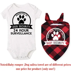 Conjuntos a juego bebe y perro con estampado de seguridad - bandana