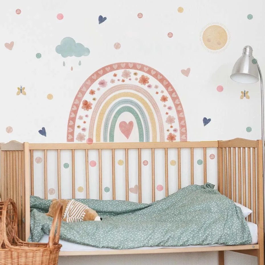 Pegatinas de pared arcoíris y estrellas para habitación bebé - imagen 5