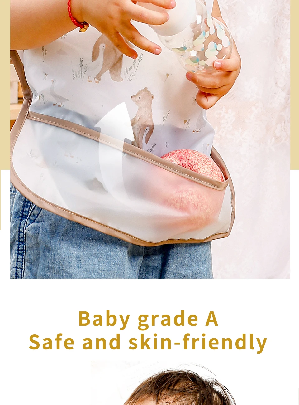 Tejido PUL impermeable del babero HappyFlute